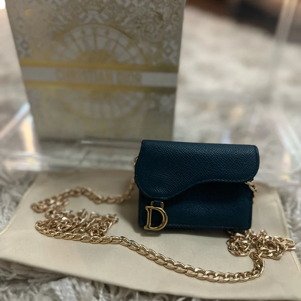 **RARE** DIOR Leather Saddle Lotus Wallet